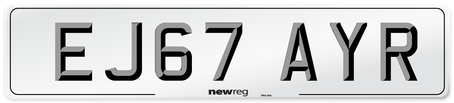 EJ67 AYR Number Plate from New Reg
